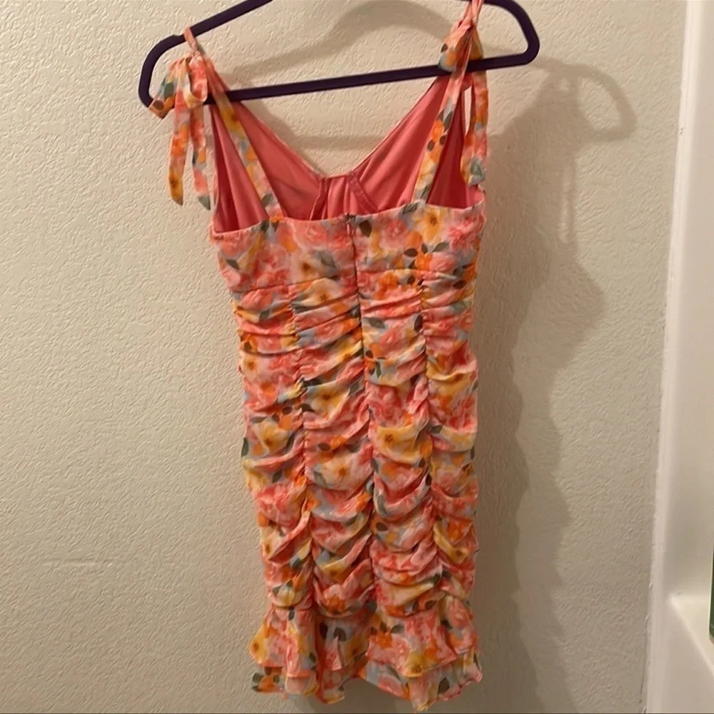 Lily Rose Floral Ruched Bodycon Mini Dress πβββββββββ - Picture 2 of 8